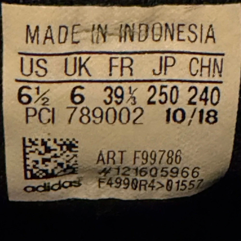 Adidas Continental 80 Black Leather Size 6 1/2 Sneakers Red Navy Stripe 0505‎